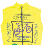 ATHLETICS LINEWEAR Cycling Mens Jersey Yellow Sleeveless 1/4 Zip M