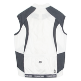 TEAM+ Cycling Mens Jersey White Sleeveless 1/4 Zip M