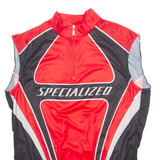 SPECIALIZED Cycling Mens Jersey Red Sleeveless 1/4 Zip 2XL