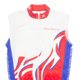 IBEROSTAR Cycling Mens Jersey White Sleeveless 1/4 Zip XS