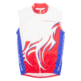 IBEROSTAR Cycling Mens Jersey White Sleeveless 1/4 Zip XS