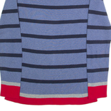 TOMMY HILFIGER Womens Patterned Jumper Blue Striped Tight Knit S