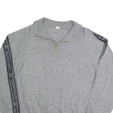 CHAMPION USA Mens Jumper Grey 1/4 Zip 90s Tight Knit XL