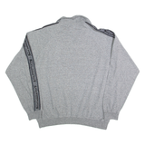 CHAMPION USA Mens Jumper Grey 1/4 Zip 90s Tight Knit XL