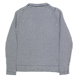 TOMMY HILFIGER Womens Patterned Jumper Blue Striped Chunky Knit S