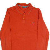 LEE Mens Polo Shirt Orange Long Sleeve L