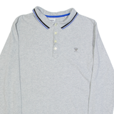 DIESEL Mens Polo Shirt Grey Long Sleeve L