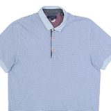 TED BAKER Mens Polo Shirt Blue Striped M