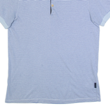 TED BAKER Mens Polo Shirt Blue Striped M