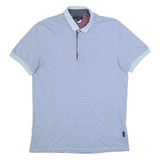 TED BAKER Mens Polo Shirt Blue Striped M