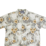 NAUTICA Mens Hawaiian Shirt Grey Crazy Pattern L