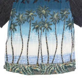 BATIK BAY Mens Hawaiian Shirt Black 90s Floral L