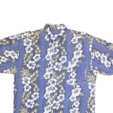 Mens Hawaiian Shirt Blue 90s Floral XL