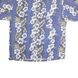 Mens Hawaiian Shirt Blue 90s Floral XL