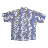 Mens Hawaiian Shirt Blue 90s Floral XL