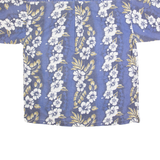 Mens Hawaiian Shirt Blue 90s Floral XL