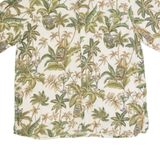 CROFT & BARROW Mens Hawaiian Shirt Beige 90s Floral L
