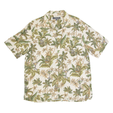 CROFT & BARROW Mens Hawaiian Shirt Beige 90s Floral L