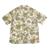 CROFT & BARROW Mens Hawaiian Shirt Beige 90s Floral L