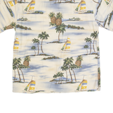 PIERRE CARDIN Mens Hawaiian Shirt Cream 90s Floral L