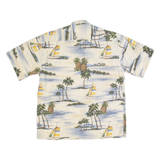 PIERRE CARDIN Mens Hawaiian Shirt Cream 90s Floral L