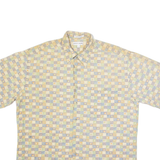 PIERRE CARDIN Mens Shirt Cream 90s Check L