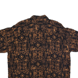 PURITAN Mens Shirt Black 90s Crazy Pattern 2XL