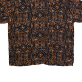 PURITAN Mens Shirt Black 90s Crazy Pattern 2XL