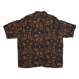 PURITAN Mens Shirt Black 90s Crazy Pattern 2XL