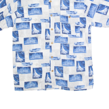 PURITAN Mens Hawaiian Shirt White 90s Crazy Pattern M