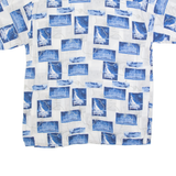 PURITAN Mens Hawaiian Shirt White 90s Crazy Pattern M