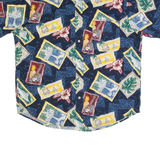 NATURAL ISSUE Mens Hawaiian Shirt Blue 90s Crazy Pattern L