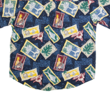 NATURAL ISSUE Mens Hawaiian Shirt Blue 90s Crazy Pattern L