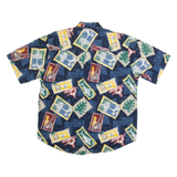 NATURAL ISSUE Mens Hawaiian Shirt Blue 90s Crazy Pattern L