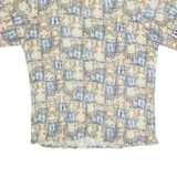 PIERRE CARDIN Mens Shirt Cream 90s Crazy Pattern L