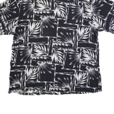 PURITAN Mens Hawaiian Shirt Black 90s Crazy Pattern L