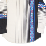 WRANGLER Western Mens Shirt White Striped Long Sleeve L