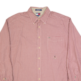 TOMMY HILFIGER Mens Shirt Red Houndstooth Long Sleeve XL