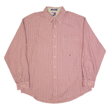 TOMMY HILFIGER Mens Shirt Red Houndstooth Long Sleeve XL