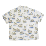 Mens Hawaiian Shirt White Crazy Pattern 2XL