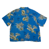 ISLANDER Mens Hawaiian Shirt Blue 90s Floral 2XL