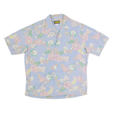 PATRICK JAMES Womens Hawaiian Shirt Blue 90s Floral M