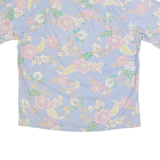 PATRICK JAMES Womens Hawaiian Shirt Blue 90s Floral M