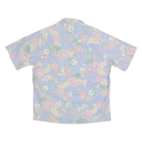 PATRICK JAMES Womens Hawaiian Shirt Blue 90s Floral M