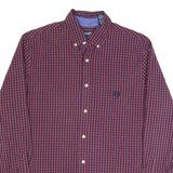 CHAPS Mens Shirt Red Check Long Sleeve L