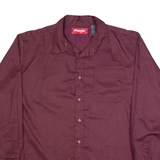 WRANGLER Mens Plain Shirt Maroon Long Sleeve XL