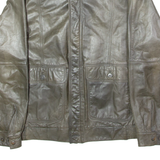 TED STONE Mens Chore Jacket Grey Leather 90s L
