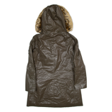 CALVIN KLEIN Insulated Womens Parka Jacket Green Hooded M