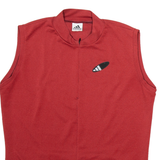 ADIDAS Cycling Mens Jersey Red Sleeveless 1/2 Zip M