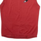 ADIDAS Cycling Mens Jersey Red Sleeveless 1/2 Zip M